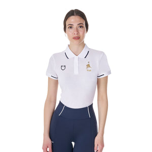 Women's slim fit polo shirt in breathable fabric WHITE / XL