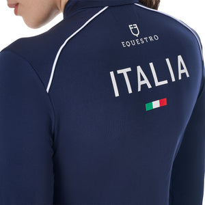 Women's long-sleeved training technical polo shirt NAVY BLAZER (19-3923) / XL