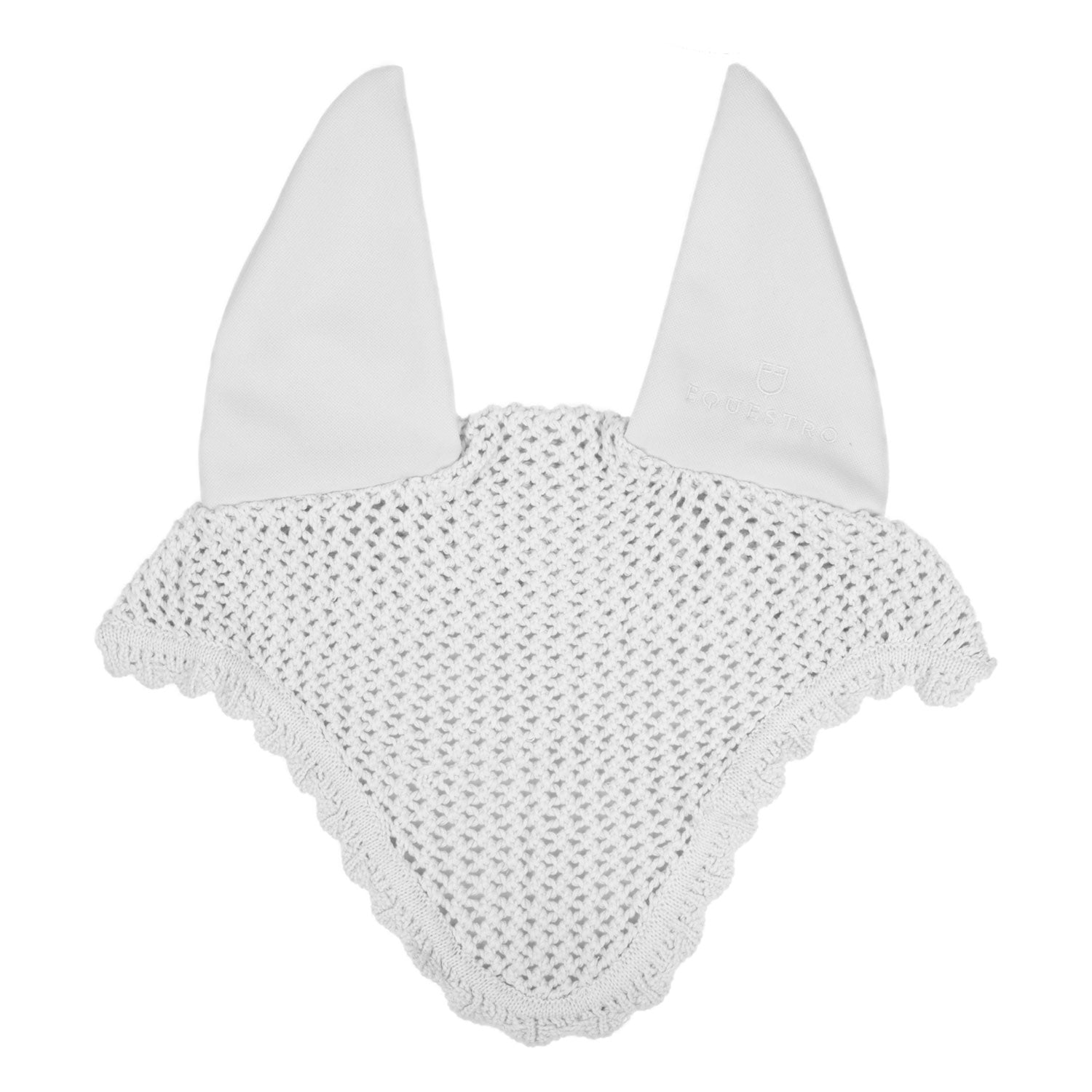 Knitted fly veil with elastic ears WHITE
