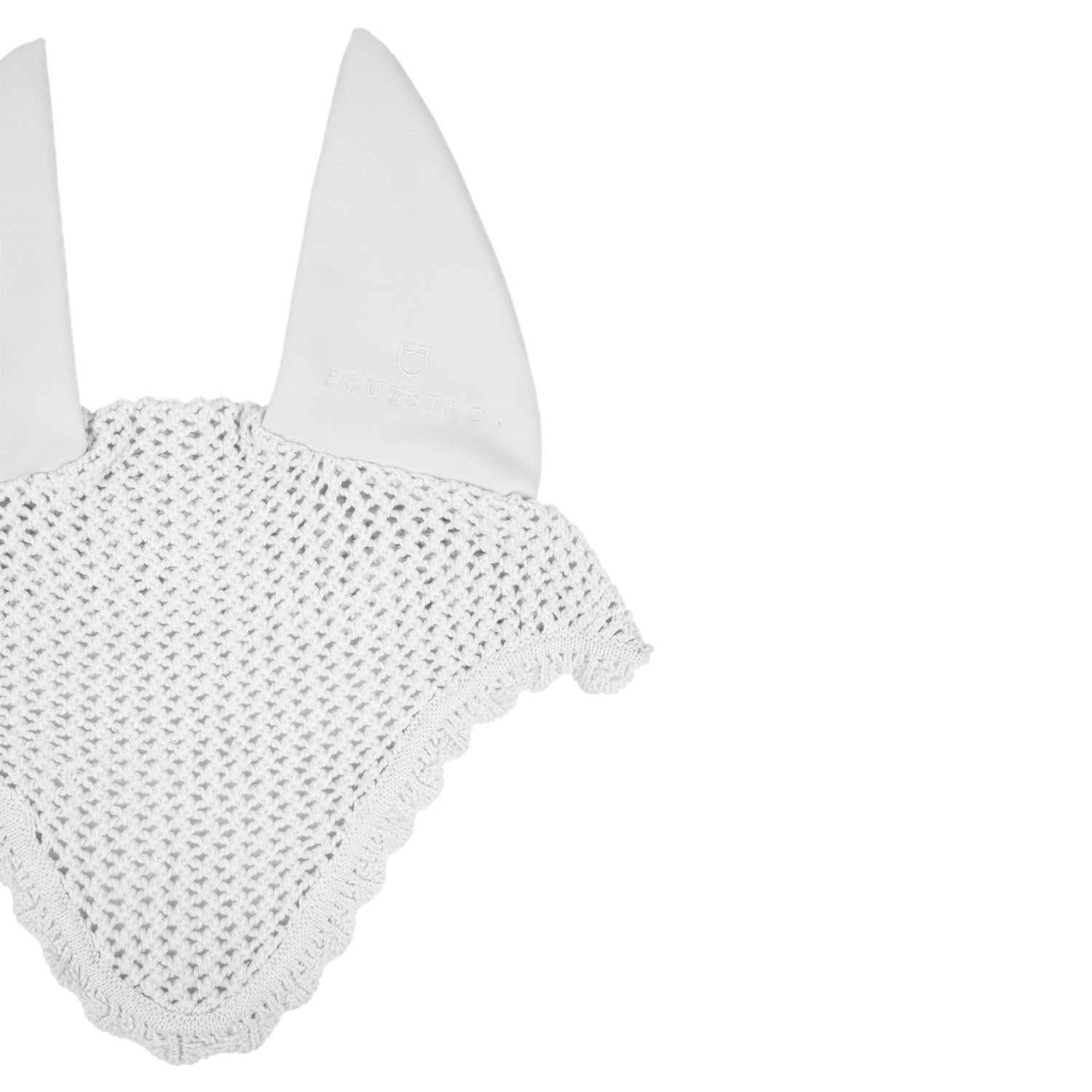 Knitted fly veil with elastic ears WHITE