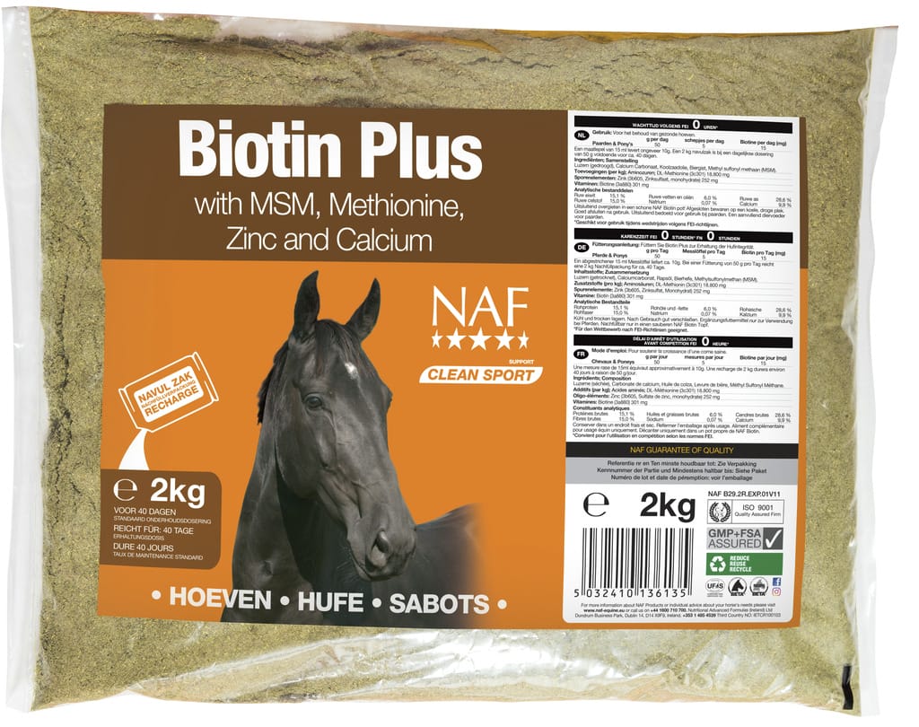 Aliment Complémentaire Naf  "Biotine Plus" Recharge - Shetlandslycka - Always equine