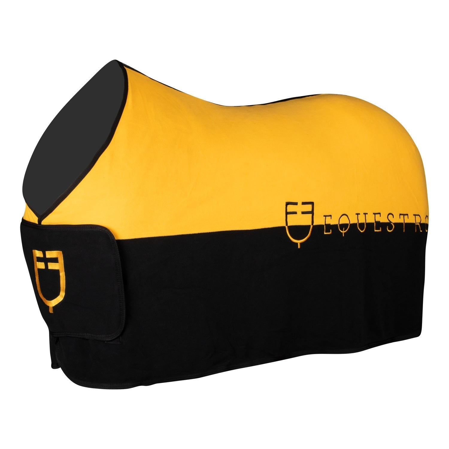 Bicolour Anti - Pilling Fleece Rug - Black/Yellow, 125 cm - Shetlandslycka - Always equine