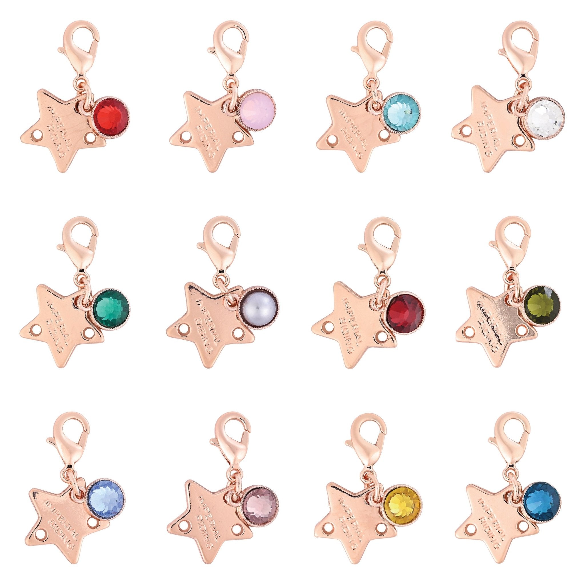 Bridle Charms IRHBirthstone rosegold, set of 12 pcs - Shetlandslycka - Always equine