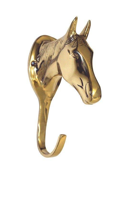 Bridle hook - Horse head - brass - Shetlandslycka - Always equine