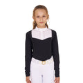 Girls' Slim Fit Competiton Polo Shirt Rhinestones - Shetlandslycka - Always equine
