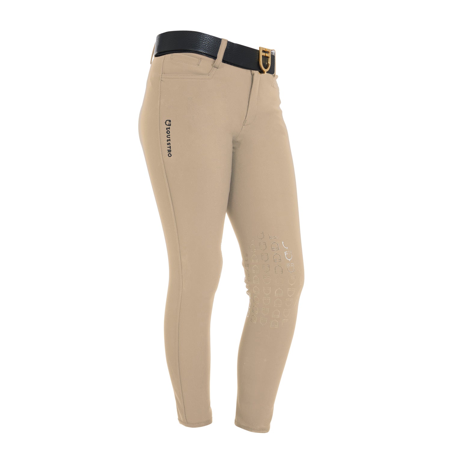 Girls' Slim Fit Grip Leggings With Logo - Shetlandslycka - Always equine