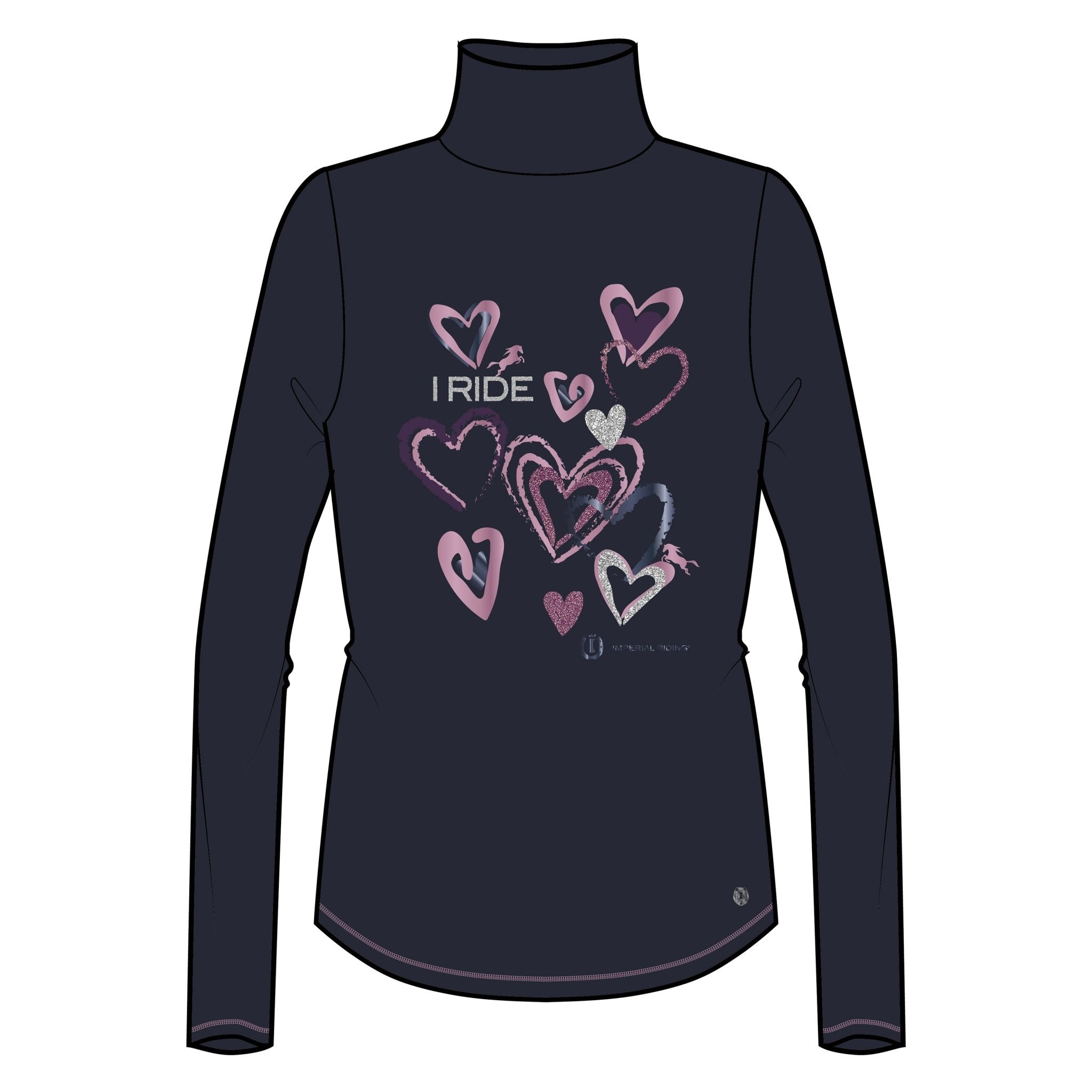 KIDS Turtleneck IRHDye Hearts - Shetlandslycka - Always equine