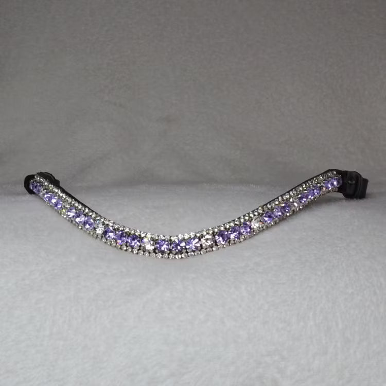 Gnistrande lila pannband häst