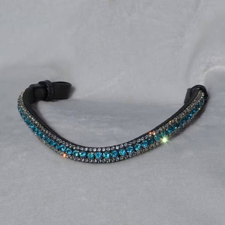 Blått Strasspannband med snabbknäppen