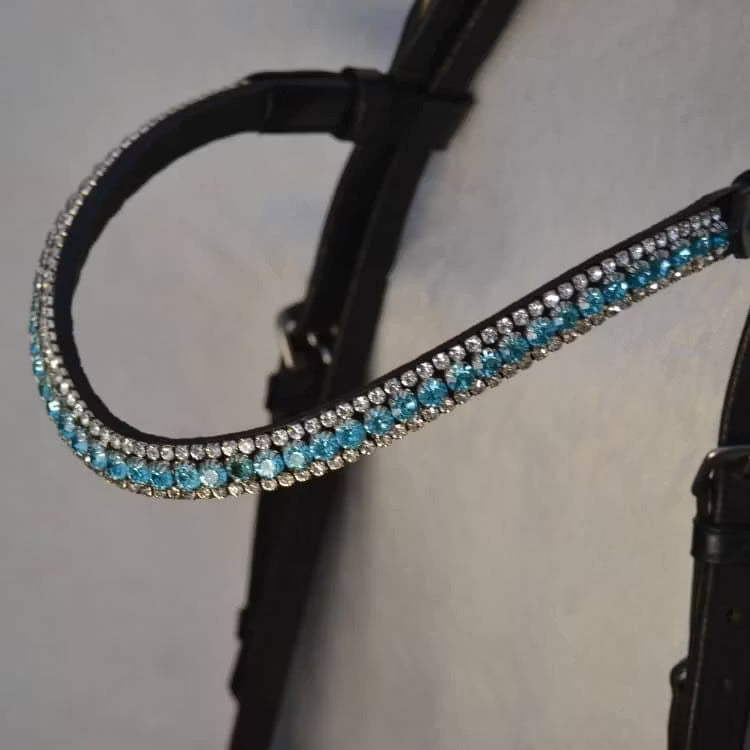 Blått Strasspannband med snabbknäppen