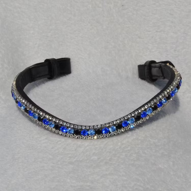 Exklusivt Mörkblått och Vitt Strasspannband