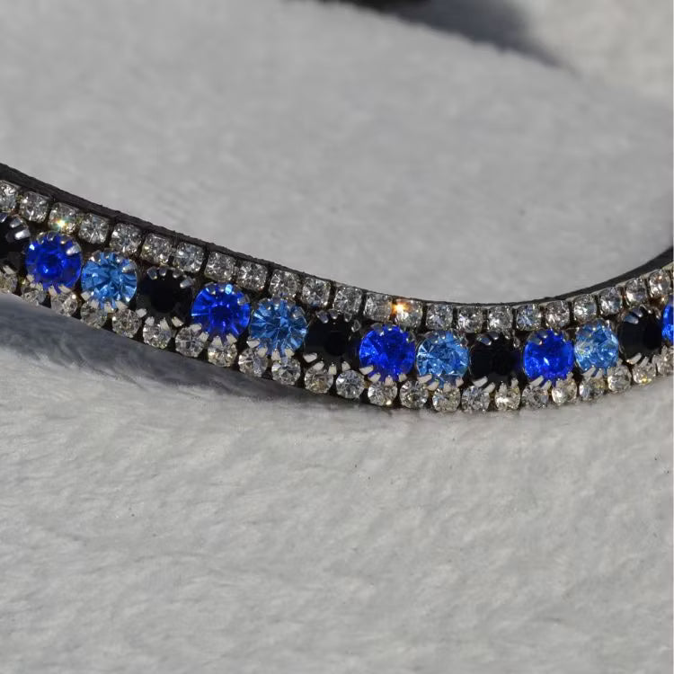 Exklusivt Mörkblått och Vitt Strasspannband