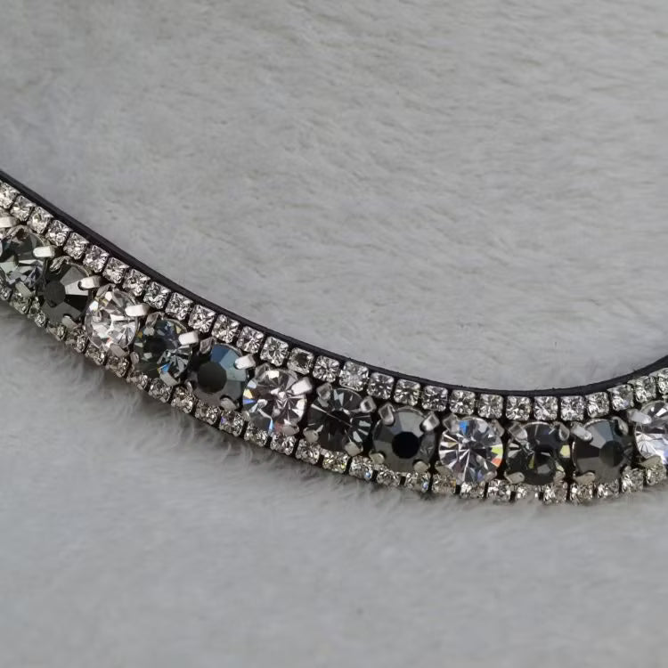 Grön grå silver strasspannband