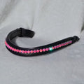 Svart pannband med rosa infällda strass