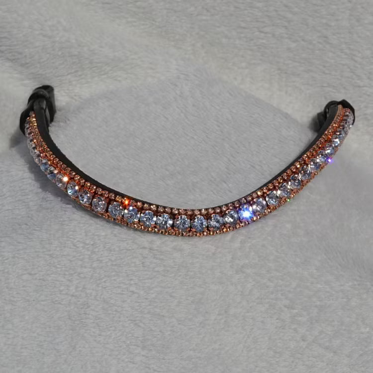 Glittrande Strasspannband i Roséguld och Vitt